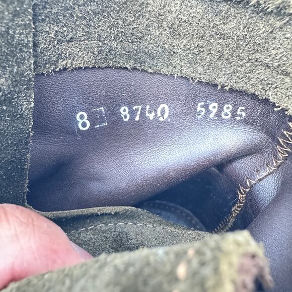 Nisolo All-Weather Combat Boot Womens 8 Dark Olive Faux Suede Water-Resistant - Picture 9 of 10